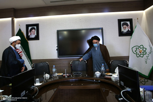 دیدار سرپرست موسسه تنظیم و نشر آثار امام خمینی(س) با مدیر حوزه علمیه خراسان / سید مصباح عاملی