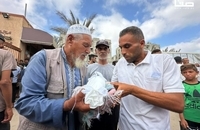 تشییع پیکر نوزاد شهید بر اثر قحطی در خان‌یونس (1)