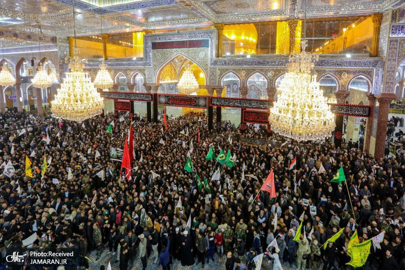 تشییع باشکوه شهیدان سردار قاسم سلیمانی و ابومهدی المهندس در کربلا و نجف