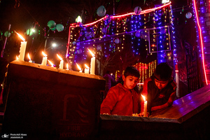 نورافشانی به مناسبت  میلاد حضرت علی (ع) در کشمیر ھند