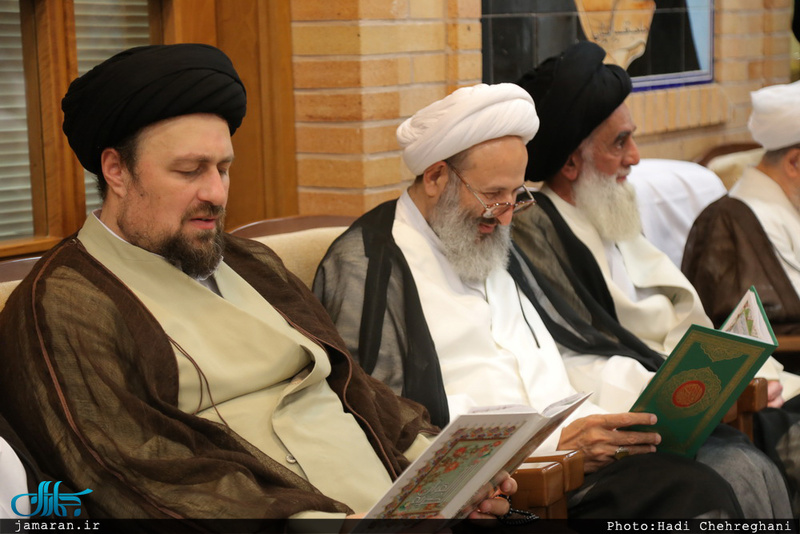 مراسم بزرگداشت والده آیت الله واعظ موسوی در بیت علامه طباطبایی قم