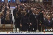 ۵ رییس سابق و فعلی ایالات متحده آمریکا در مراسم گرامیداشت جرج بوش پدر