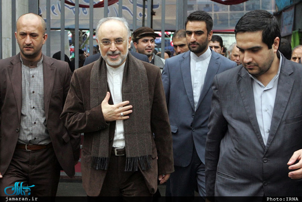 حضور علی اکبر صالحی، رییس سازمان انرژی اتمی در راهپیمایی 22 بهمن