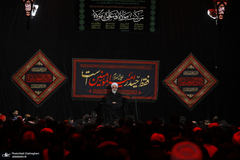 دسته عزاداری شهادت حضرت علی (ع) با حضور آیت‌الله العظمی وحید خراسانی