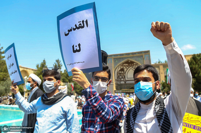 تجمع طلاب و اساتید حوزه علمیه قم در حمایت از مردم فلسطین و محکومیت حادثه تروریستی افغانستان‎