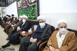 عزاداری شهادت حضرت فاطمه(س) در بیت آیت الله دوستی زنجانی با حضور سید حسن خمینی