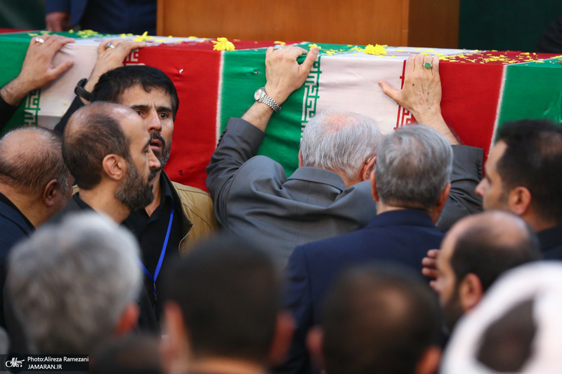 مراسم خاکسپاری شهید حسین امیرعبداللهیان در حرم حضرت عبدالعظیم حسنی (ع)