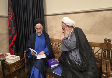 سید محمد خاتمی به دیدار شیخ حسین انصاریان رفت + عکس ها