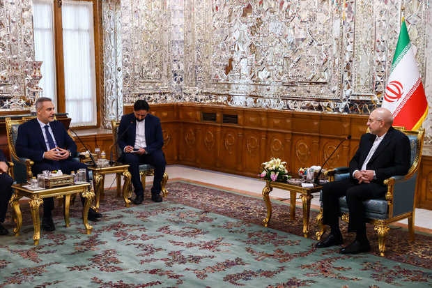 دیدار وزیر خارجه ترکیه با رئیس مجلس/ قالیباف: رژیم صهیونیستی و آمریکا با پیشرفت کشورهای اسلامی مخالفند/ فیدان: اصلی‌ترین تهدید امنیتی منطقه اقدامات توسعه طلبانه اسرائیل است