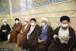 حضور مراجع و علما در مسجد امام حسن عسکری(ع) در پی ارتحال آیت الله العظمی صافی(ره)