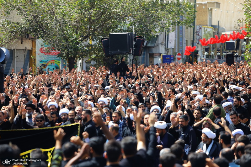 دسته عزاداری شهادت امام عسکری (ع) با حضور آیت‌الله العظمی وحید خراسانی