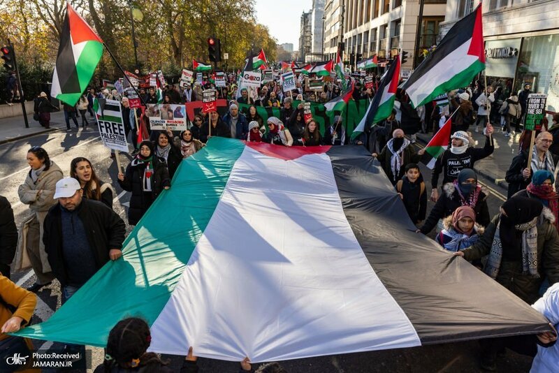 راهپیمایی هزاران انگلیسی در حمایت از مردم فلسطین