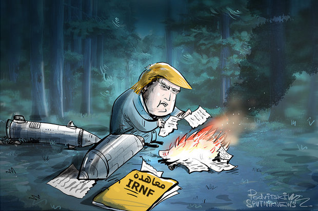 کاریکاتور/ ترامپ:بگذار تر و خشک با هم بسوزد!