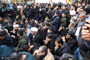 دسته عزاداری روز شهادت حضرت زهرا (س) با حضور آیت الله العظمی وحید خراسانی