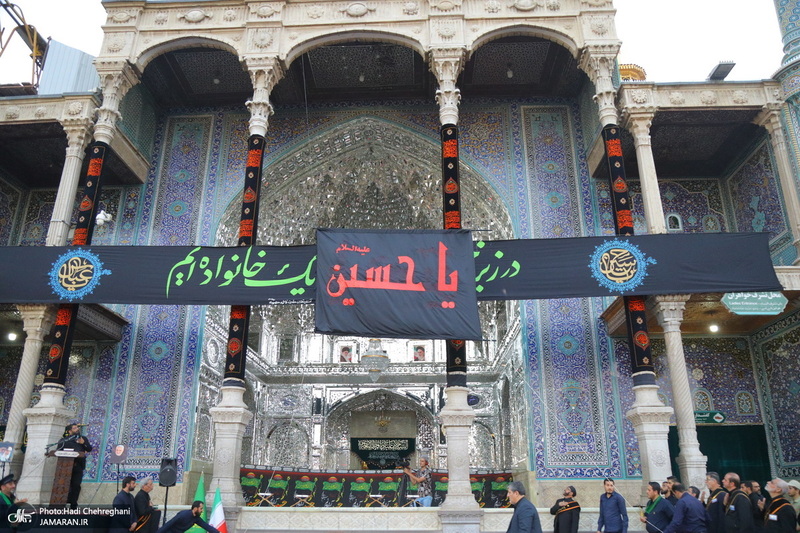 مراسم تعویض پرچم حرم حضرت معصومه (س) در شب اول ماه محرم‎‎