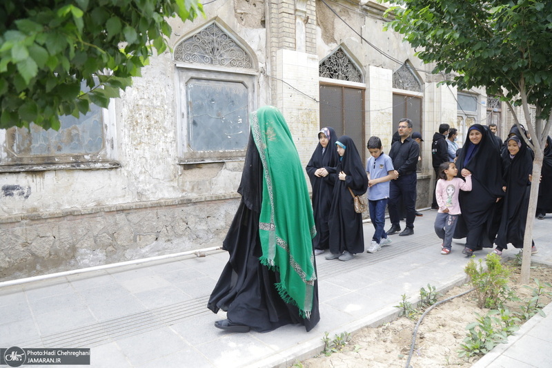 دسته عزاداری روز شهادت امام جعفر صادق (ع) با حضور آیت الله العظمی وحید خراسانی