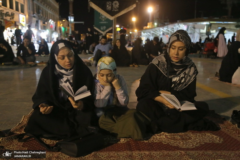 مراسم احیای شب بیست و یکم ماه رمضان در جوار حرم کریمه اهل بیت(س)