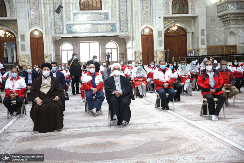 دیدار رئیس و اعضای جمعیت هلال‌احمر  با سید حسن خمینی