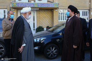 مراسم تشییع همسر آیت الله ری شهری با حضور سید حسن خمینی