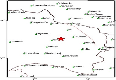 زلزله 3.7 ریشتری  بجنورد را لرزاند