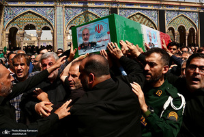 مراسم تشییع پیکر شهیدان سردار حسین سلامی و مسعود شانه ای