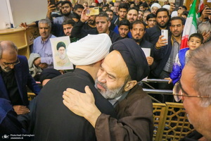 مراسم استقبال و وداع با پیکر مطهر شهید علی لاریجانی در قم