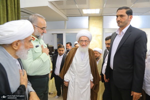 مراسم جشن عید غدیر و عمامه‌گذاری طلاب در بیت مراجع  تقلید و علما