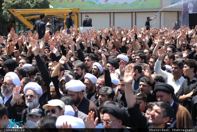 دسته عزاداری امام جعفرصادق(ع) با حضور حضرت آیت الله وحید خراسانی