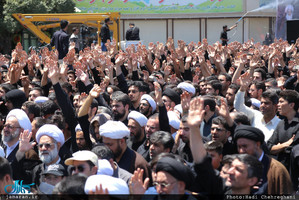 دسته عزاداری امام جعفرصادق(ع) با حضور حضرت آیت الله وحید خراسانی