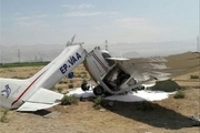 دو کشته در سقوط یک فروند هواپیمای آموزشی سبک در شمال فرودگاه بجنورد + عکس