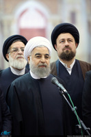 ادای احترام حسن روحانی به امام خمینی و رییس فقید مجمع تشخیص مصلحت نظام