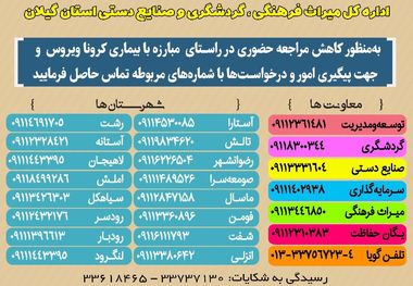 دریافت خدمات غیر حضوری میراث فرهنگی و گردشگری گیلان مهیا شد