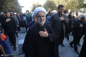 دسته عزاداری روز شهادت حضرت زهرا (س) با حضور آیت الله العظمی وحید خراسانی