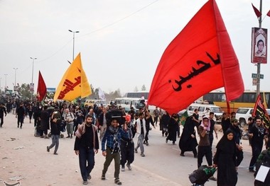 جاماندگان اربعین مسیر قرچک تا شهرری را پیاده طی کردند