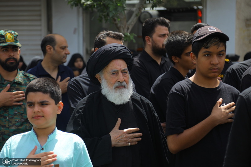 دسته عزای شهادت امام صادق(ع) با حضور آیت الله العظمی وحید خراسانی