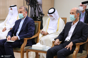 دیدار امیر قطر و هیئت همراه با رهبر معظم انقلاب