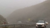 جاده کندوان ترافیک به سمت چالوس نیمه سنگین همراه با مه شدید