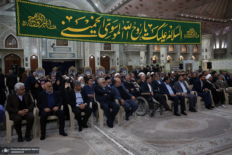 مراسم تجدید میثاق رئیس و نمایندگان مجلس شورای اسلامی با آرمان های امام خمینی (س)