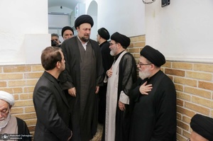 حضور آیت الله سید حسن خمینی در مراسم وداع با آیت الله العظمی شبری زنجانی (ره)