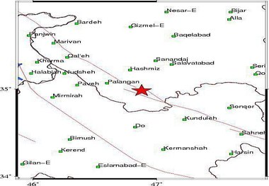 زمین لرزه ای با بزرگی 4.1 ریشتر کامیاران را لرزاند