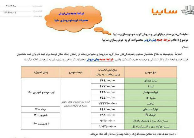 آغاز فروش 9 خودرو سایپا / شاهین دوباره به طرح فروش آمد (+جدول و جزئیات) 