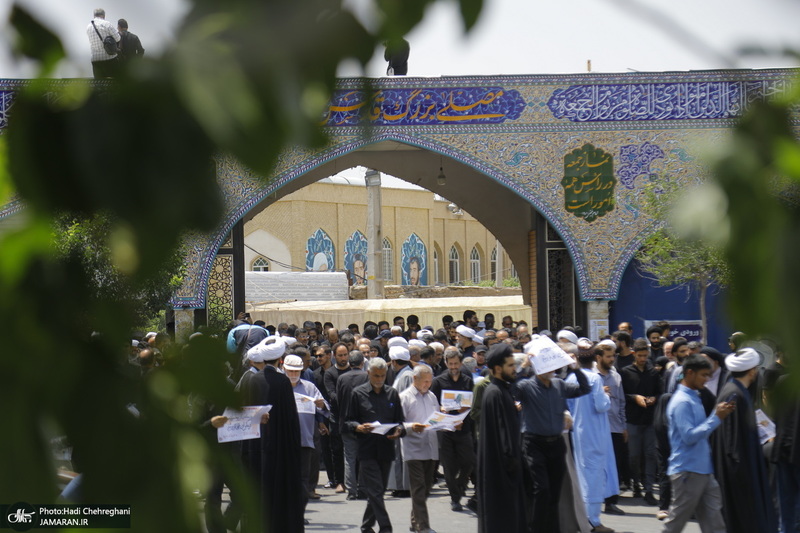 راهپیمایی نمازگزاران قمی در حمایت از مردم غزه