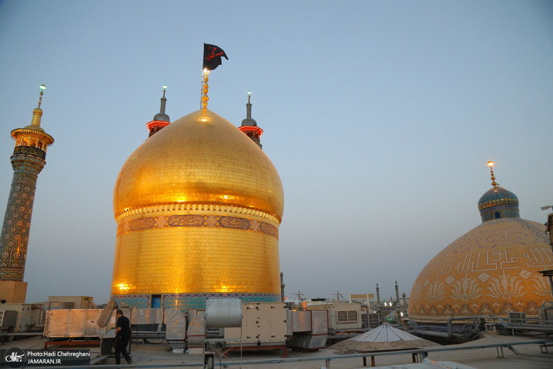 مراسم تعویض پرچم حرم حضرت معصومه (س) در شب اول ماه محرم‎‎