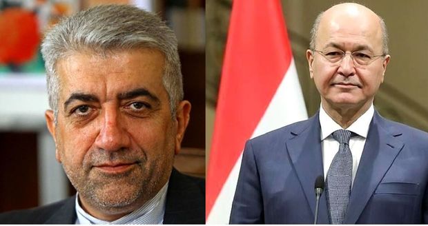 وزیر نیرو با رییس جمهوری عراق دیدار کرد
