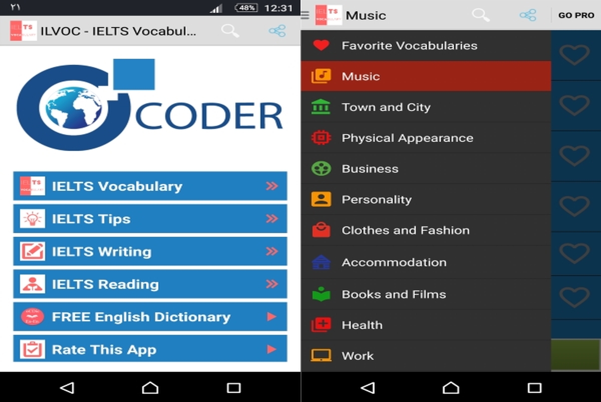 آمادگی برای آزمون آیلتس با اپ IELTS Vocabulary – ILVOC