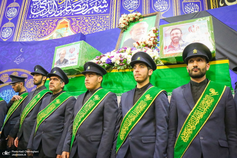 مراسم استقبال و وداع با پیکر مطهر شهید علی لاریجانی در قم