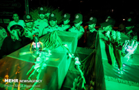 مراسم شب وداع با پیکرهای مطهر ۱۳۵شهید گمنام دفاع مقدس