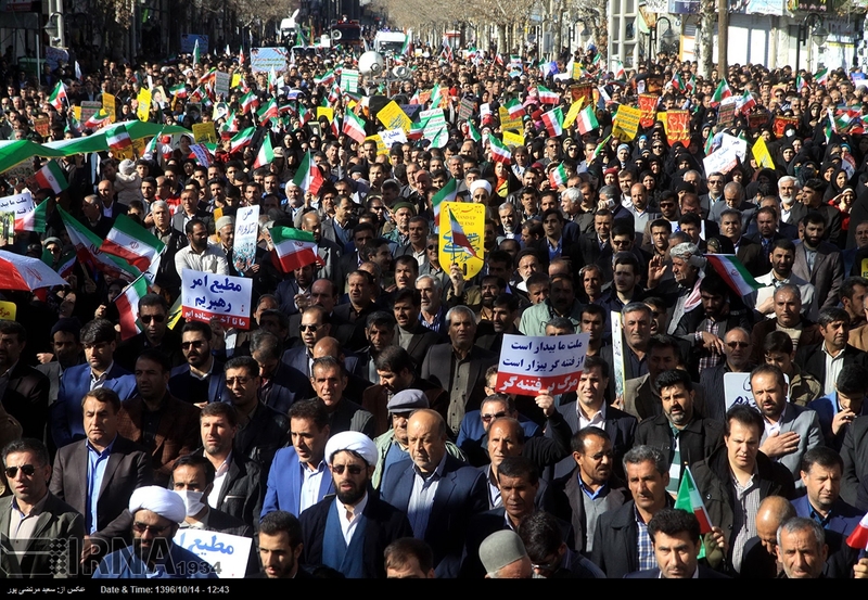 تجمع و راهپیمایی مردمی در اعتراض به آشوب های اخیر در استان