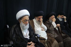 مراسم چهلمین روز تدفین رهبر شهید در دفتر آیت الله العظمی سیستانی در قم