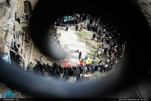 مراسم تشییع و خاکسپاری پیکر مطهر شهید گمنام در حوزه علمیه معیر 